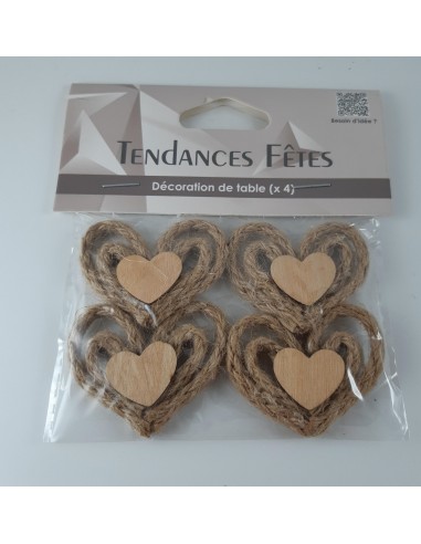 LOT DE 4 COEURS AUTOCOLLANTS NATURE  .