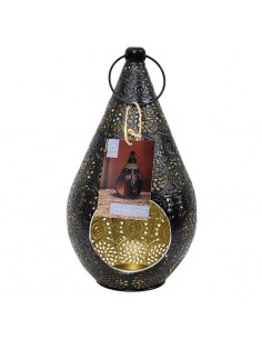 LANTERNE NOIR OR 19 X 33 X 17.5 . 2
