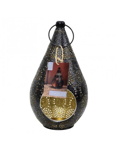 LANTERNE NOIR OR 19 X 33 X 17.5 .