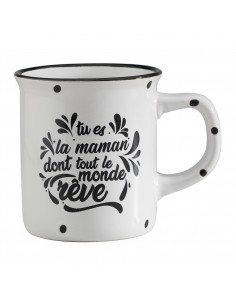 MUG TASSE MAMAN BORD NOIR D9 H 9,5CM définitivement...