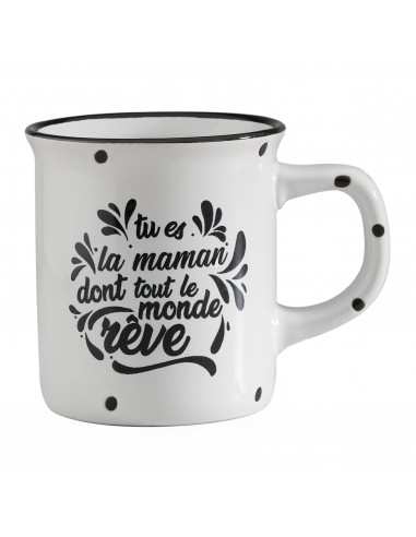MUG TASSE MAMAN BORD NOIR D9 H 9,5CM...