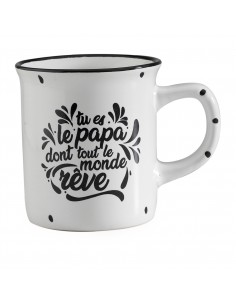 MUG TASSE PAPA BORD NOIR D9 H 9,5CM  définitivement...