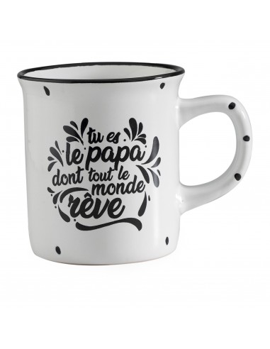 MUG TASSE PAPA BORD NOIR D9 H 9,5CM...