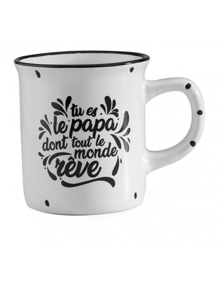 MUG TASSE PAPA BORD NOIR D9 H 9,5CM  définitivement épuisé 12 2025