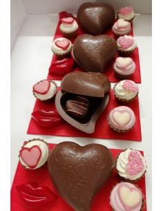 MINI COEUR FLEURI LAIT 5 PRALINES .