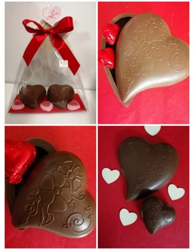 DEMI COEUR FLEURI GM LAIT GARNI PRALINES .