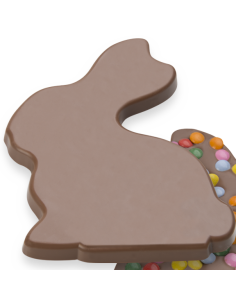 TABLETTE CHOCOLAT LAIT FORME LAPIN 100G .