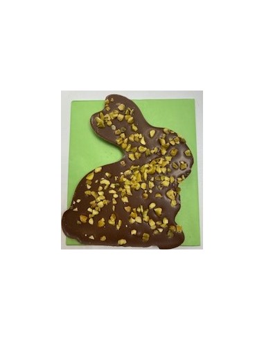 TABLETTE LAPIN CHOCOLAT LAIT PISTACHE 90G.