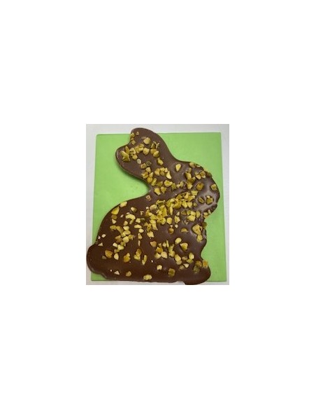 TABLETTE LAPIN CHOCOLAT LAIT PISTACHE 90G.